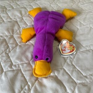Ty Purple and Yellow “Patti” Platypus Plush Toy